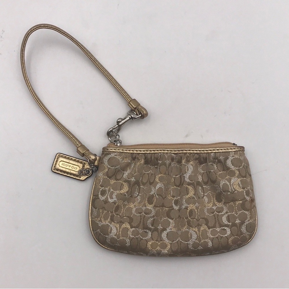 Coach Signature Lurex Small Wristlet F43363